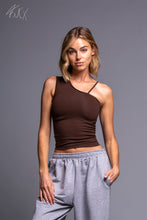 Load image into Gallery viewer, Montaigne One Shoulder Casual Form Tank Top for Women
