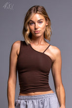 Load image into Gallery viewer, Montaigne One Shoulder Casual Form Tank Top for Women