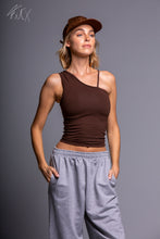 Load image into Gallery viewer, Montaigne One Shoulder Casual Form Tank Top for Women