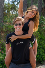 Load image into Gallery viewer, F4 - Casual Sport Black T-shirt with White Printed Stripes at Sleeve