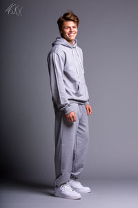 Geneva Must-have Unisex Essential Casual Pullover Hoodie in Grey