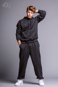 Geneva Elastic Waist Unisex Sweatpants (Black)