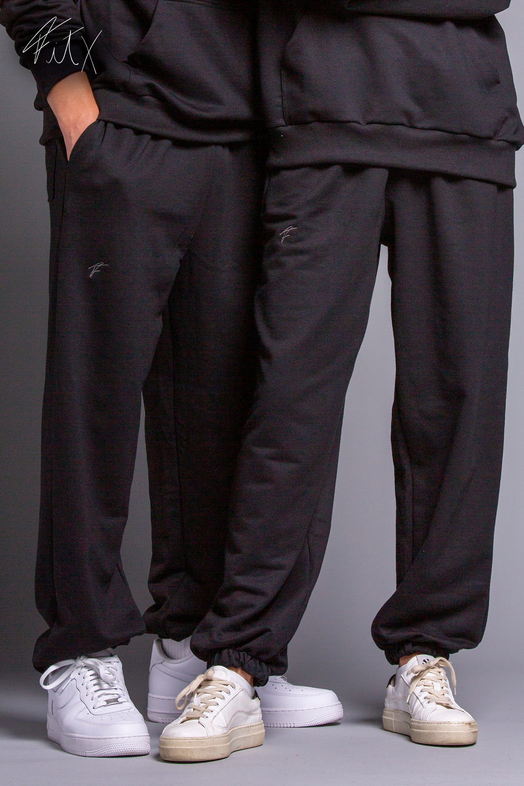 Geneva Elastic Waist Unisex Sweatpants (Black)