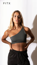 Load image into Gallery viewer, EQUALITY RIBBED ONE SHOULDER TOP BRA (GREY) for Women
