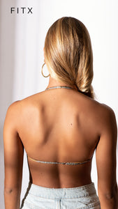 FEMINISM BANDEAU TOP CHEETAH STRINGS (BLACK)